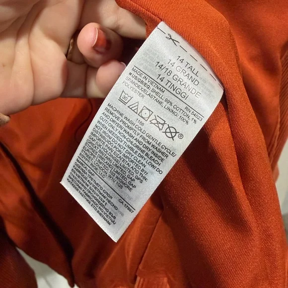 Gorgeous Spice Orange Corduroy Blazer 14 Tall - Picture 3 of 5